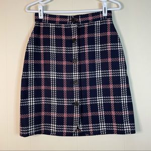 NWT - Brooks Brothers Plaid Button Front Skirt